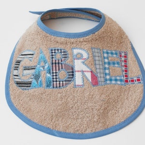 from 22,00 Euro: Baby terry cloth bib with name, personalized letters sand beige image 4