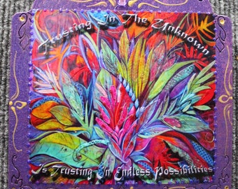 Inspirational Purple Plaque: Zen Meditation Altar Art