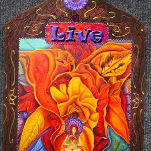 Live Your Passion Wood Plaque: Divine Feminine Meditation Art