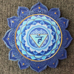 Throat Chakra Art: Blue Lotus Mandala, Reiki Healing Art bild 1