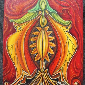 yoni flower art, sensual flower, yoni canvas print, feminine art, feminist art, goddess canvas, inspirational art, birthing art, vulva art