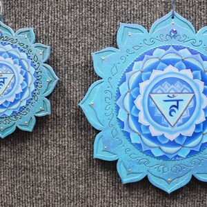 Throat Chakra Art: Blue Lotus Mandala, Reiki Healing Art bild 8