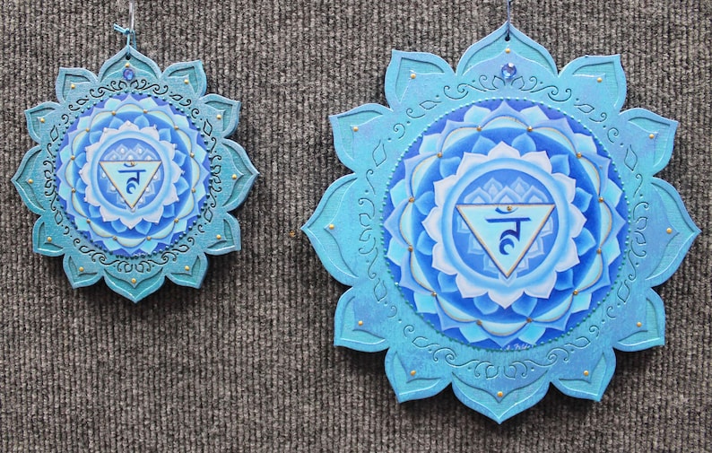 Throat Chakra Art: Blue Lotus Mandala, Reiki Healing Art bild 8