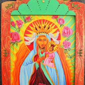 Black Madonna Framed Canvas Print: Our Lady of Czestochowa Catholic Icon