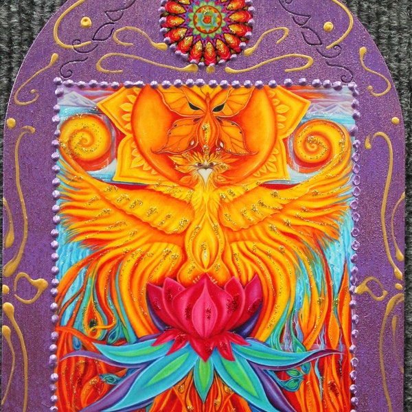 Phoenix artwork,Dragon Phoenix wall art, spiritual art,phoenix rising art print,phoenix painting, phoenix art,metaphysical art,New Earth art