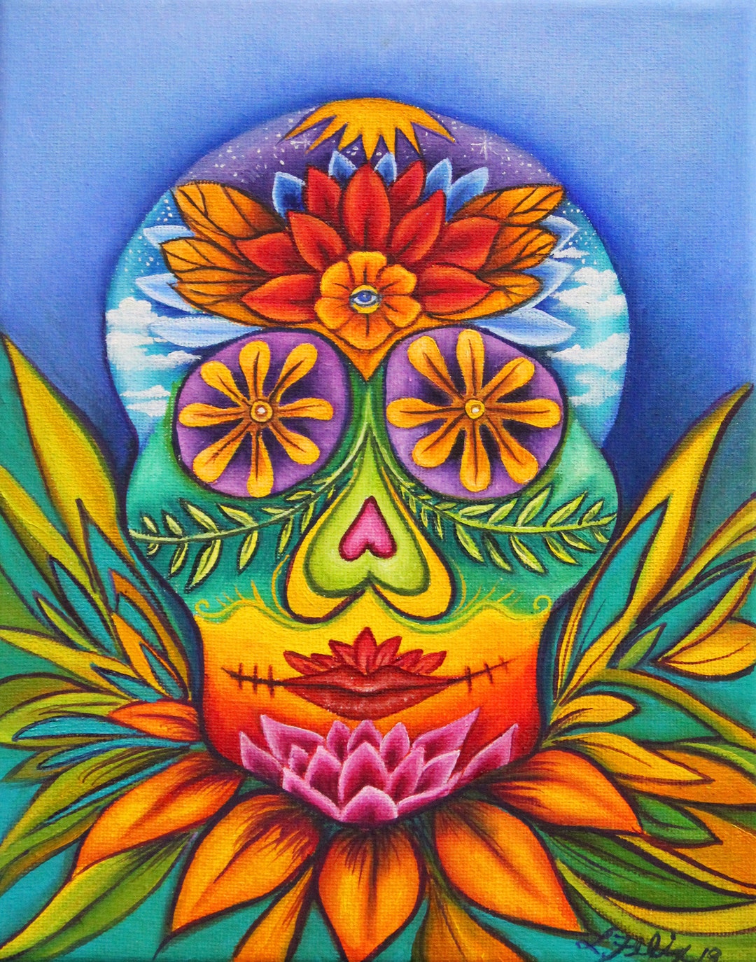 Sugar Skull, Sugar Skull Art, Sugar Skull Canvas Print, Day of the Dead ...