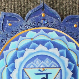 Throat Chakra Art: Blue Lotus Mandala, Reiki Healing Art bild 5