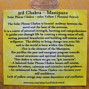chakra wall hanging,3rd Chakra, Solar Plexus, chakra mandala, healing plaque, Chakra wall art, meditation art, Healing art, reiki art image 10
