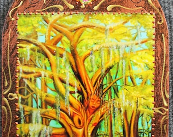 Tree Goddess Art: Bayou Pagan Altar Plaque