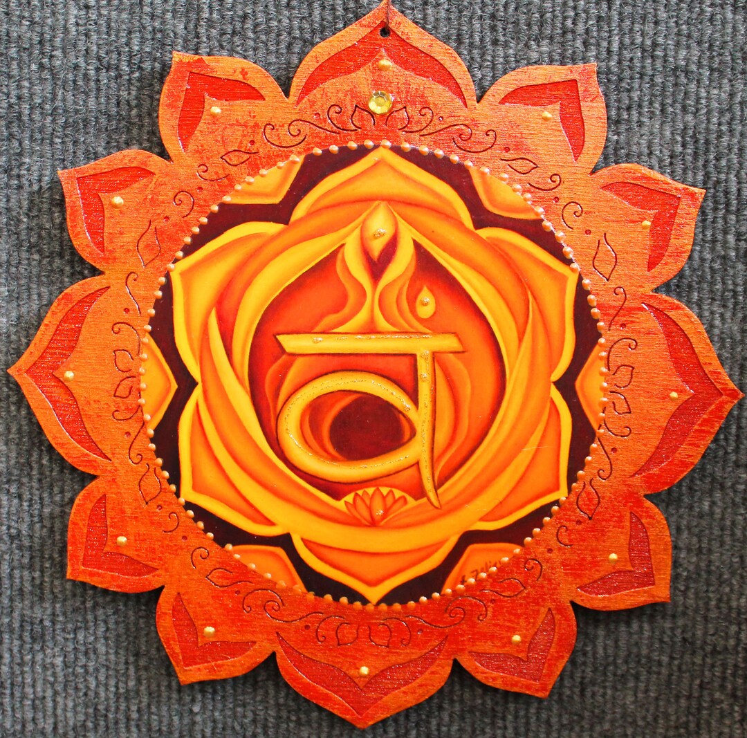 Sacral Chakra Wall Hanging: Orange Mandala, Yoga Meditation Art - Etsy