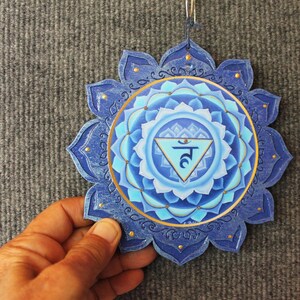 Throat Chakra Art: Blue Lotus Mandala, Reiki Healing Art bild 2