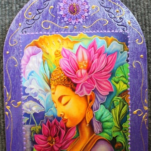 Kuan yin, Kuan Yin print, kuan Yin Goddess art, Kuan Yin Chinese goddess of mercy and compassion, kuan yin wall decor, Kuan Yin purple