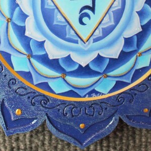 Throat Chakra Art: Blue Lotus Mandala, Reiki Healing Art bild 6