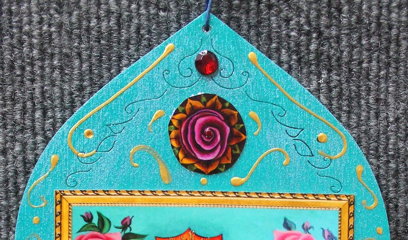 Our Lady of Guadalupe Art: Hand-Painted Religious Icon Plaque, Guadalupe print image 4