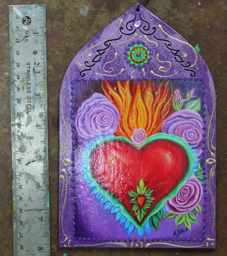 Milagro Sacred Heart Religious Milagro Art Milagro Heart - Etsy