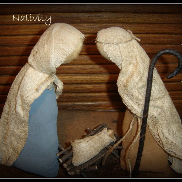 Nativity ~ Christmas~ stump doll display Prim Epattern