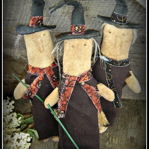 Prim Witch Cupboard Tucks Autumn Fall Halloween sewing epattern