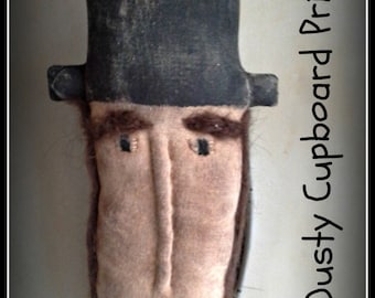 Abe Lincoln 10" Schüsselfüller, Schrankeinklemmung, Klammernaufhänger Epattern