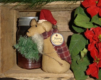 Santa Mouse Primitive E-pattern ~ Santa Claus ~Christmas