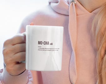 Mocha Definition Coffee Mug: 11oz Ceramic Gift for Coffee Lovers