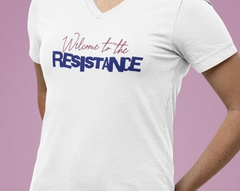 Resistance Activism Protest Tee, Unisex V-Neck T-shirt, Activist Apparel, Protester Shirt, Rebellion Clothing