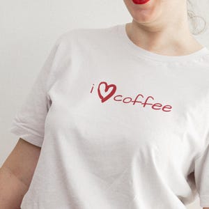 I Heart Coffee t-shirt, Cute Coffee Lover t-shirt, gift for her, gift for him, Unisex Jersey Short Sleeve Tee