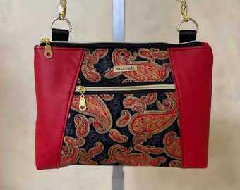 Bolsa Crossbody Paisley Sunshine Dourada Metálica
