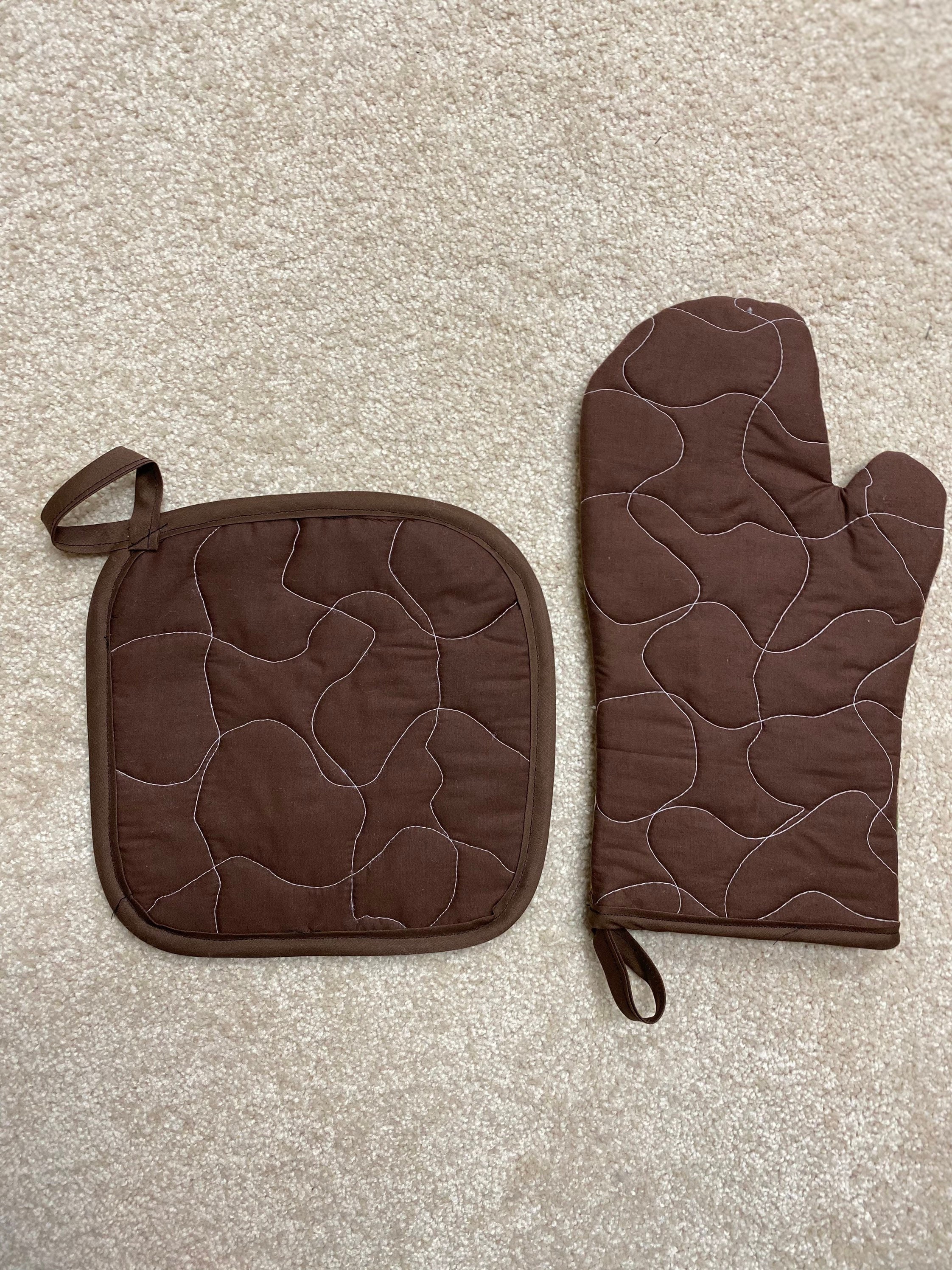 Rote Western-Ofenhandschuhe & Topflappen-Set – Kaktus-Design, Hitzebeständig Bis 300°C