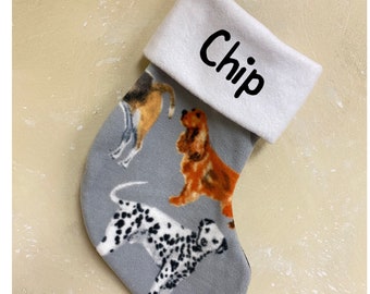 Dalmatian Dog Personalized Fleece Christmas Stocking