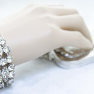 Rhinestone Statement Bracelet Marvelous Mrs. Maisel Wedding Party Gift Vintage Swarovski Crystal Bracelet Rockabilly Fashion image 8