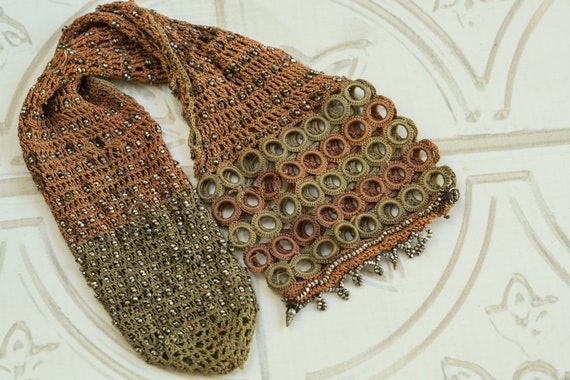 Antique Silk and Steel Bead Purse - Downton Abbey… - image 3