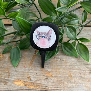Badge id , porte -carte rétractable "Chat " idéal  pour carte magnétique , carte d'employé ,  infirmières , enseignants ,