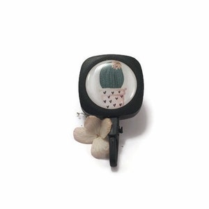Porte-badge rétractable (badge reel)" Cactus " Idéal pour carte d'employé, badge, clé. Pour infirmières, enseignants
