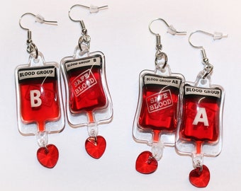 Blood drop IV earrings