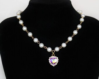 Glitter heart necklace