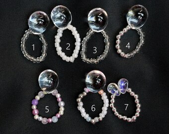 Waterdrop elastic beaded rings