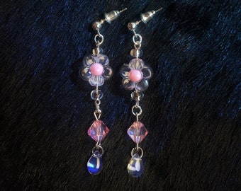 Floral crystal earrings