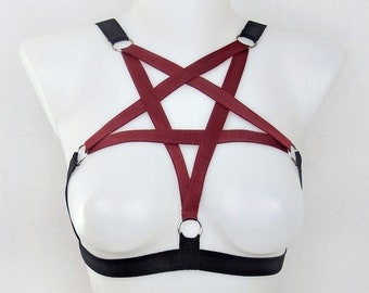 Deep Red Dolly Pentagram Harness