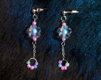 Flora boba earrings // beaded earrings