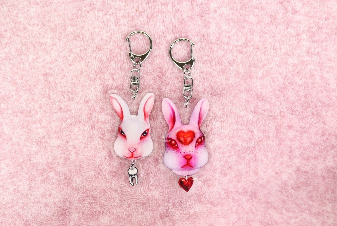 Bitter Rabbit Keychain Bunny Keychain - Etsy