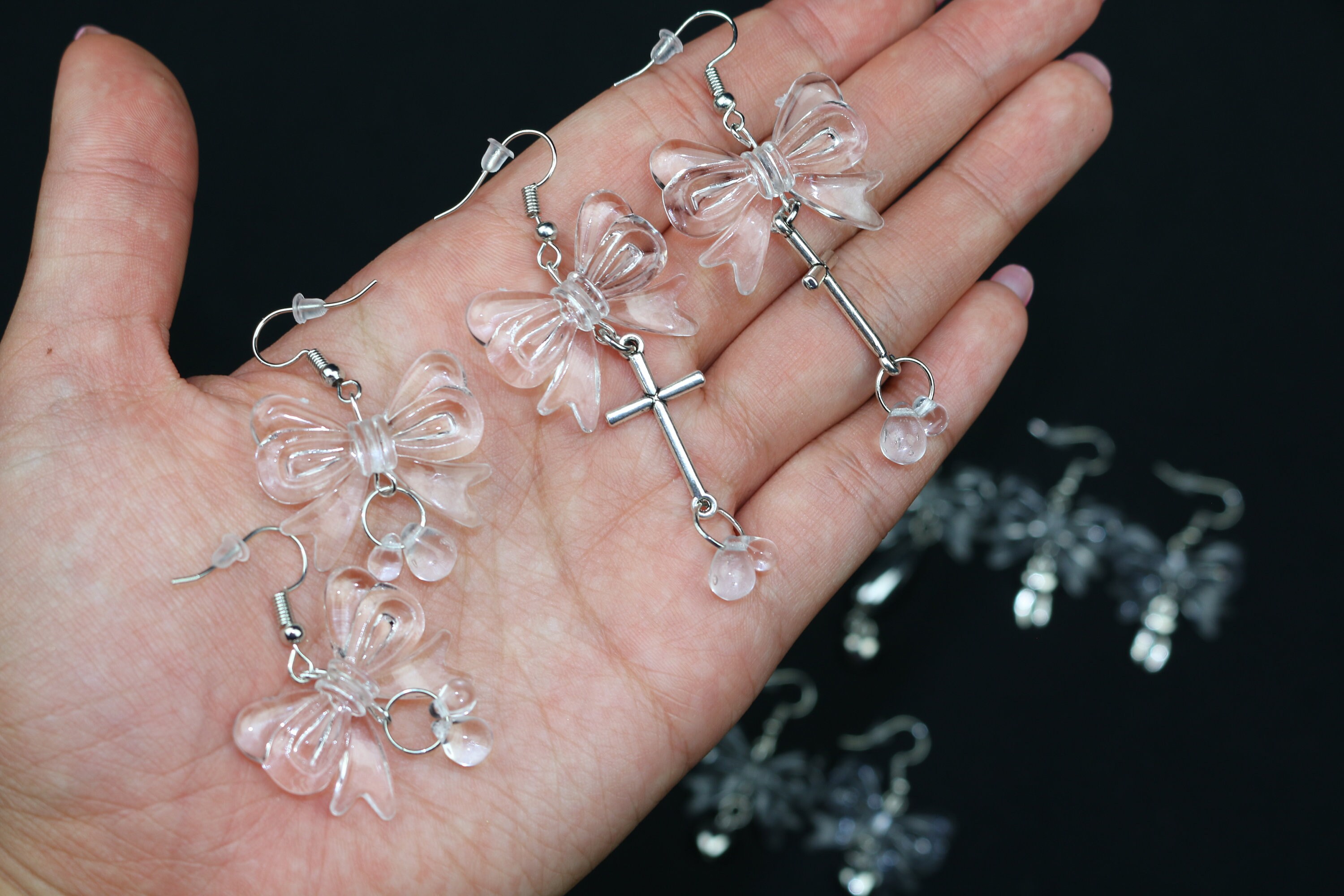 Clear Bow Earrings (limited) - Etsy