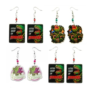 Little Shop of Horrors Audrey Charm flatback earrings Musical Broadway Theatre