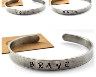 Inspirational bracelet, inspirational bangle, inspirational cuff bracelet, inspiration bracelet, stamped bracelet, stamped bangle, handstamp