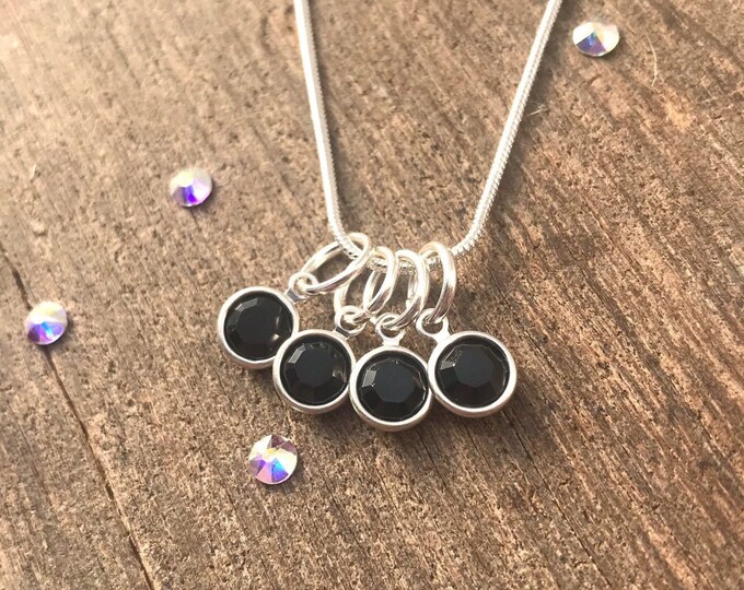 Memorial necklace, memorial jewellery, memorial jewelry, black necklace, charm necklace, necklace charms, black crystal jewellery,