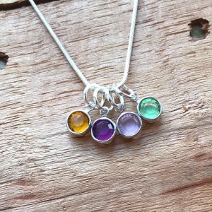 Family birthstone necklace, family necklace, family birthstone, silver birthstone necklace, family birthstone jewellery, birthstone necklace