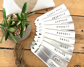 Herb plant markers, herb markers, herb tags, herb names, plant gifts for her, plant gifts, plant lover gift, foodie gift, planting gift,