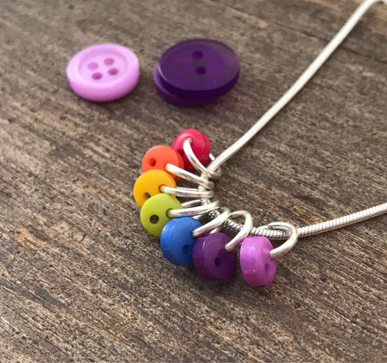 Rainbow necklace rainbow baby gift colourful necklace button necklace rainbow lgbt, necklace rainbow rainbow bridge rainbow chain