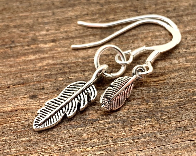 Feather earrings, feather earrings silver, feather earrings dangle, mismatched earrings, mismatched earrings silver, feather jewellery,