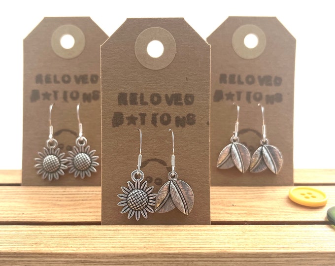 Sunflower & Leaf Earrings