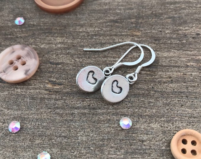 Stamped Heart Earrings